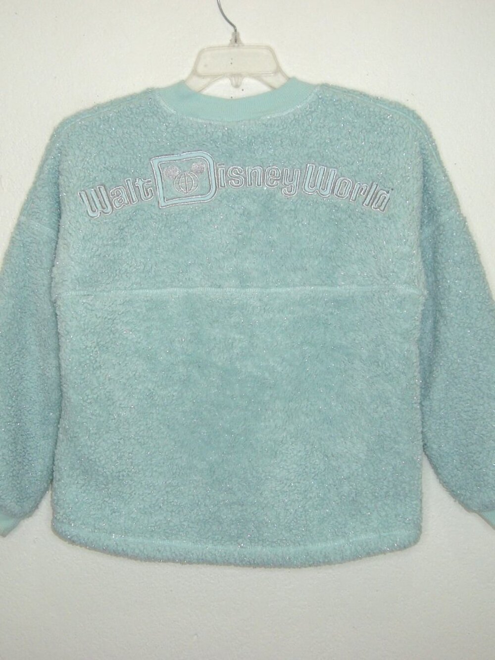 Walt Disney World Kids Fuzzy Sparkle Sherpa Spirit Jersey Silver Embroidery